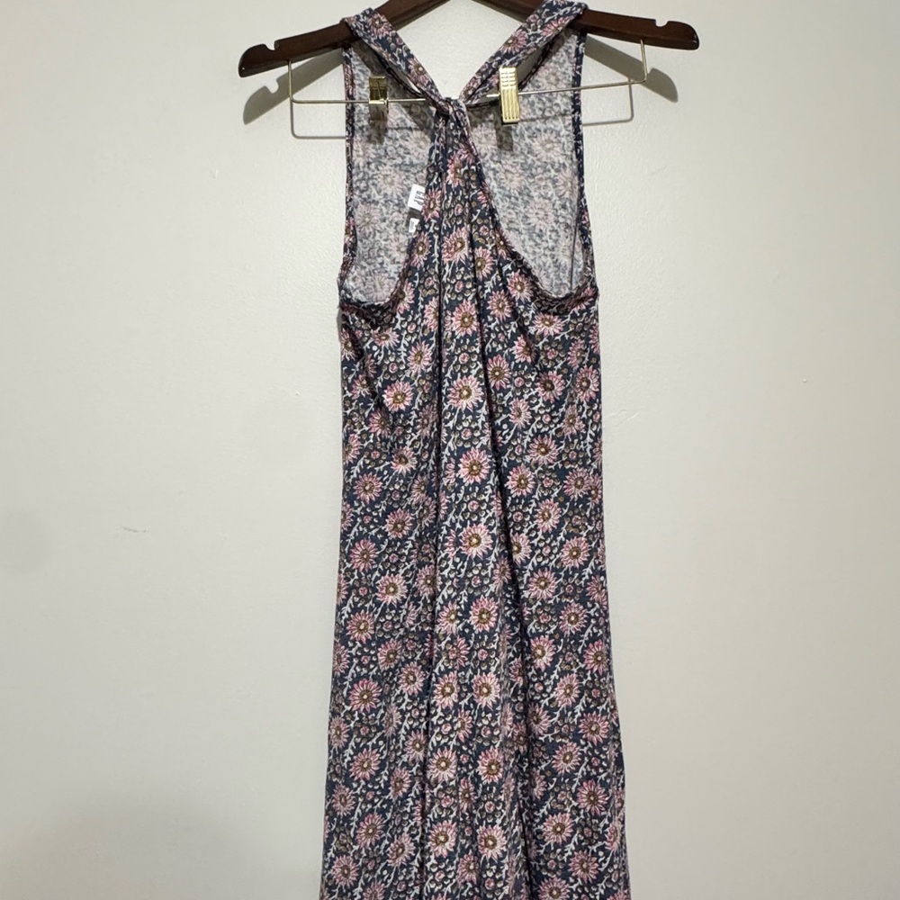 NWT GAP Women’s Sleeveless Linen Blend Floral Dress Keyhole Back Size Medium - Picture 4 of 9